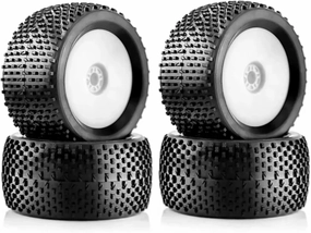 RC Car DIY Parts for Nitro for HPI for HSP for Kyosho for ZD 1/8 4pcs 140mm Off Road for Buggy Tires Wheel 17mm Hex Hubs RC Racing Car(White)