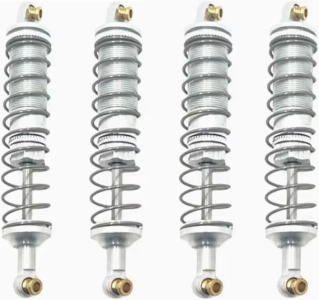 RC Car DIY Parts for WLtoys 104006 104010 104020 104026 1/10 Metal Upgrade Hydraulic Shock Absorber Remote Control Crawler Vehicle Upgrade Parts(Silver)