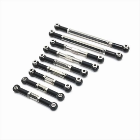 RC Car DIY Parts for WLtoys 12429 1/12 9 Piece Metal Upgrade Tie Rod Steering Tie Rod Remote Control Crawler Car Upgrade Parts Accessories(Black)