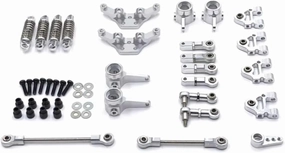RC Car DIY Parts for WLtoys 284131 K969 K979 K989 K999 1/28 Metal for Swing Arm Steering Cup Shock Bracket Steering Link Shock RC Car Upgrade Parts(Silver)