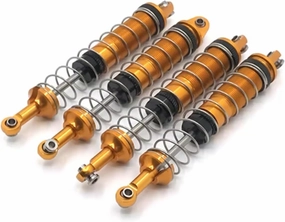 RC Car DIY Parts for WLtoys A323 104009 12401 12402-A 12403 12404 12409 Metal Upgrade Retrofit Hydraulic for Spring Shock Absorber RC Car Parts(Yellow)