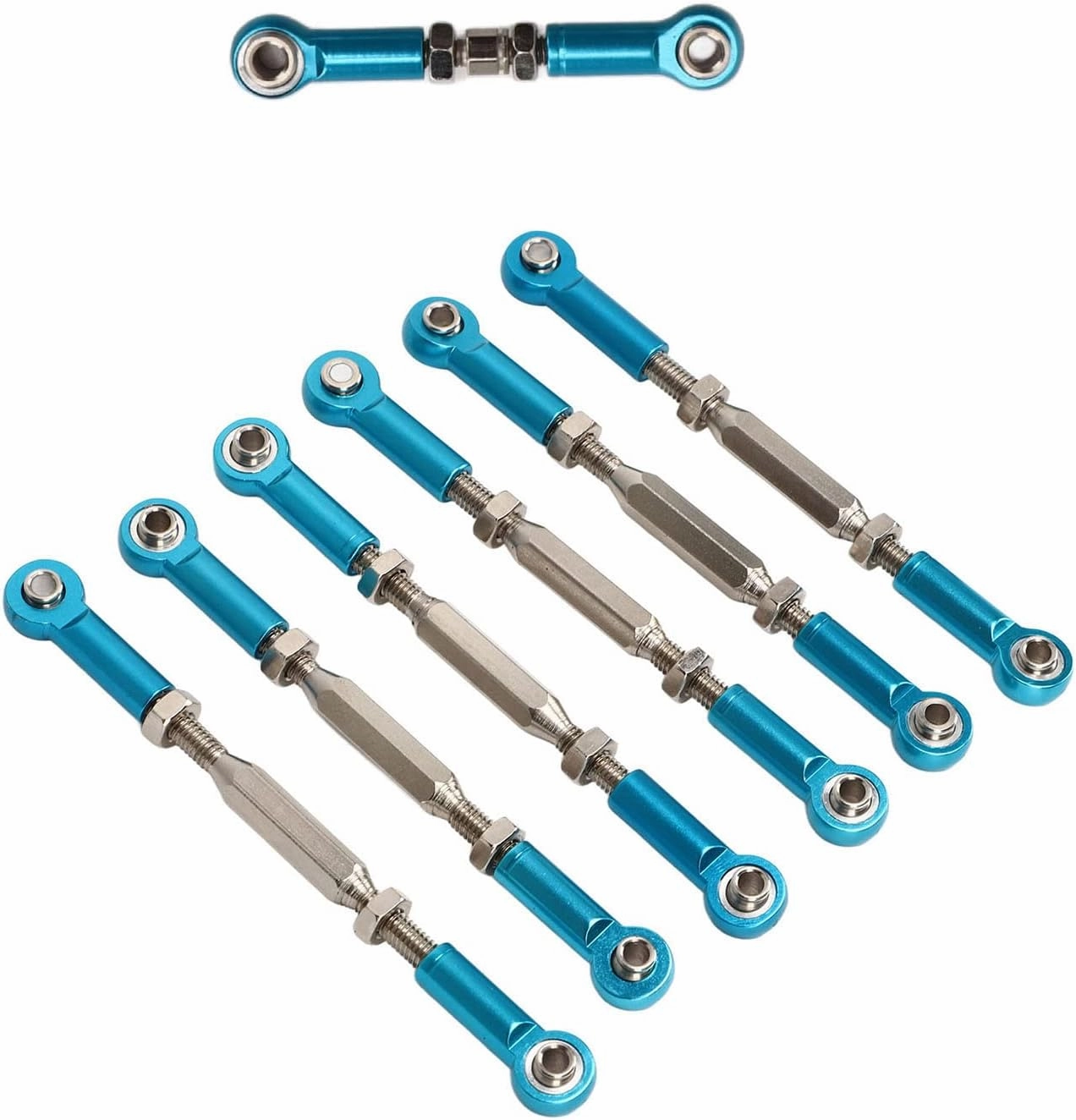 RC Car Tie Rods Aluminum Steel Upgrade Parts for Traxxas Slash 1/10 Short Course (Blue)