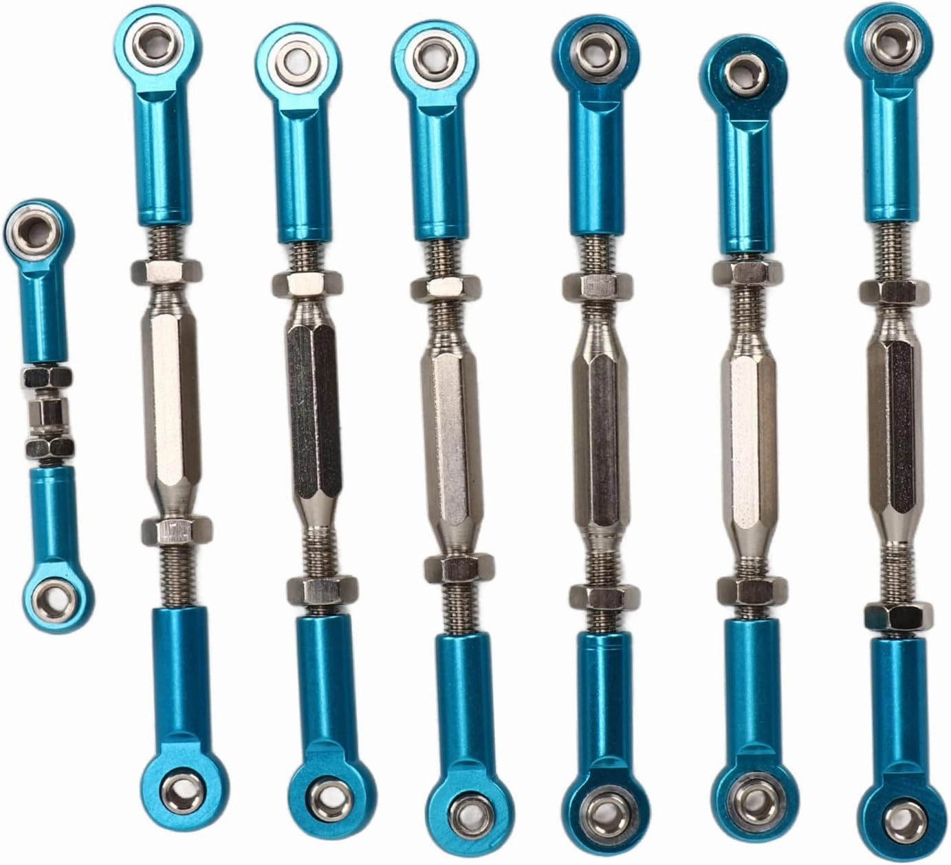 RC Car Tie Rods Aluminum Steel Upgrade Parts for Traxxas Slash 1/10 Short Course (Blue)