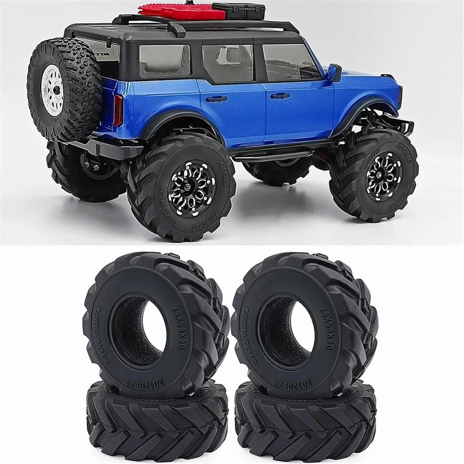 RC Car Upgrade Parts for TRX-4M 1/18 for Axial for SCX24 1/24 Soft Mud for Terrain Rubber Wheel Tires 1.0inch 54/62mm RC Crawler Car Upgrade Parts Accessories(54mm)