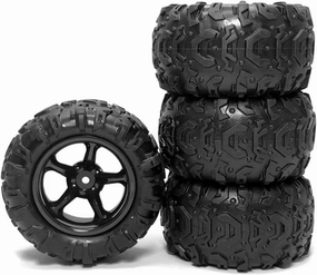 Rc Car Wheel Rim Tire Compatible with DeeRc 9300 9310 for PXtoy 9300 9302 9303 9304 1/18 RC Car Spare Parts Accessories 4Pcs Rubber Tire Wheel Tyre