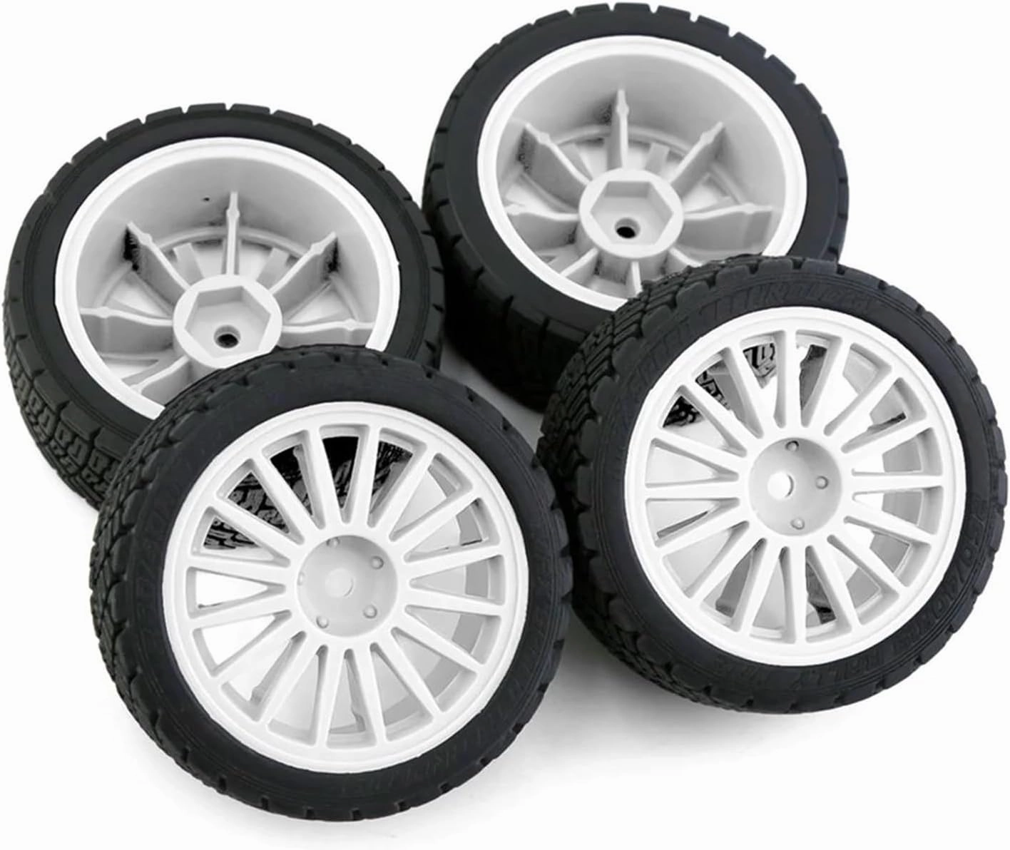 Rc Car Wheel Rim Tire Compatible with Tamiya XV01 XV02 TT01 TT02 PTG-2 1/10 RC for Rally for Racing Car Upgrade Parts 4Pcs 67mm Rubber Tire Wheel Tyre