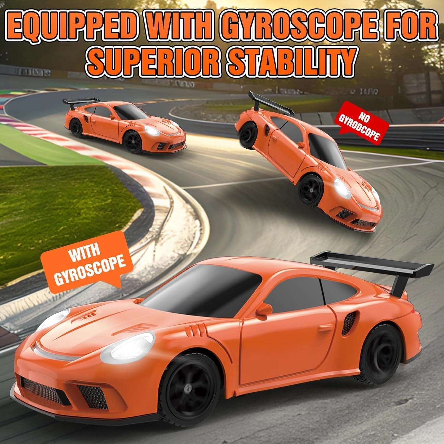 RC Drift Car, 1/43 Mini RC Drift Car with Gyroscope, 2.4GHz Full Proportional Remote Control Cars, 4WD High Speed Racing with Lights, Racing Tires, Model Cars Gift for Adults, Kids, Boys, Girls