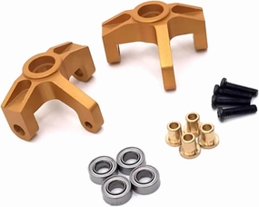 RC Upgrade Parts for LC for Racing 1/14 for WLtoys 144010 144001 144002 124017 124016 124018 124019 Metal Upgrade Accessories Bearing Front Steering Cup RC Car Parts(Yellow)