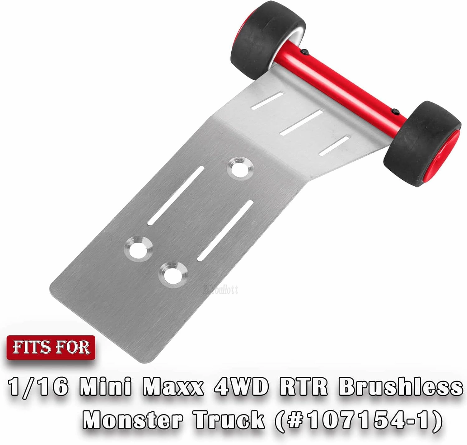 RC Upgrade Parts Steel Wheelie Bar for 1/16 Mini Maxx 4WD RTR Brushless Monster Truck (#107154-1),Tail Wheel Head up Wheel Hop Ups,Red(1 PCS