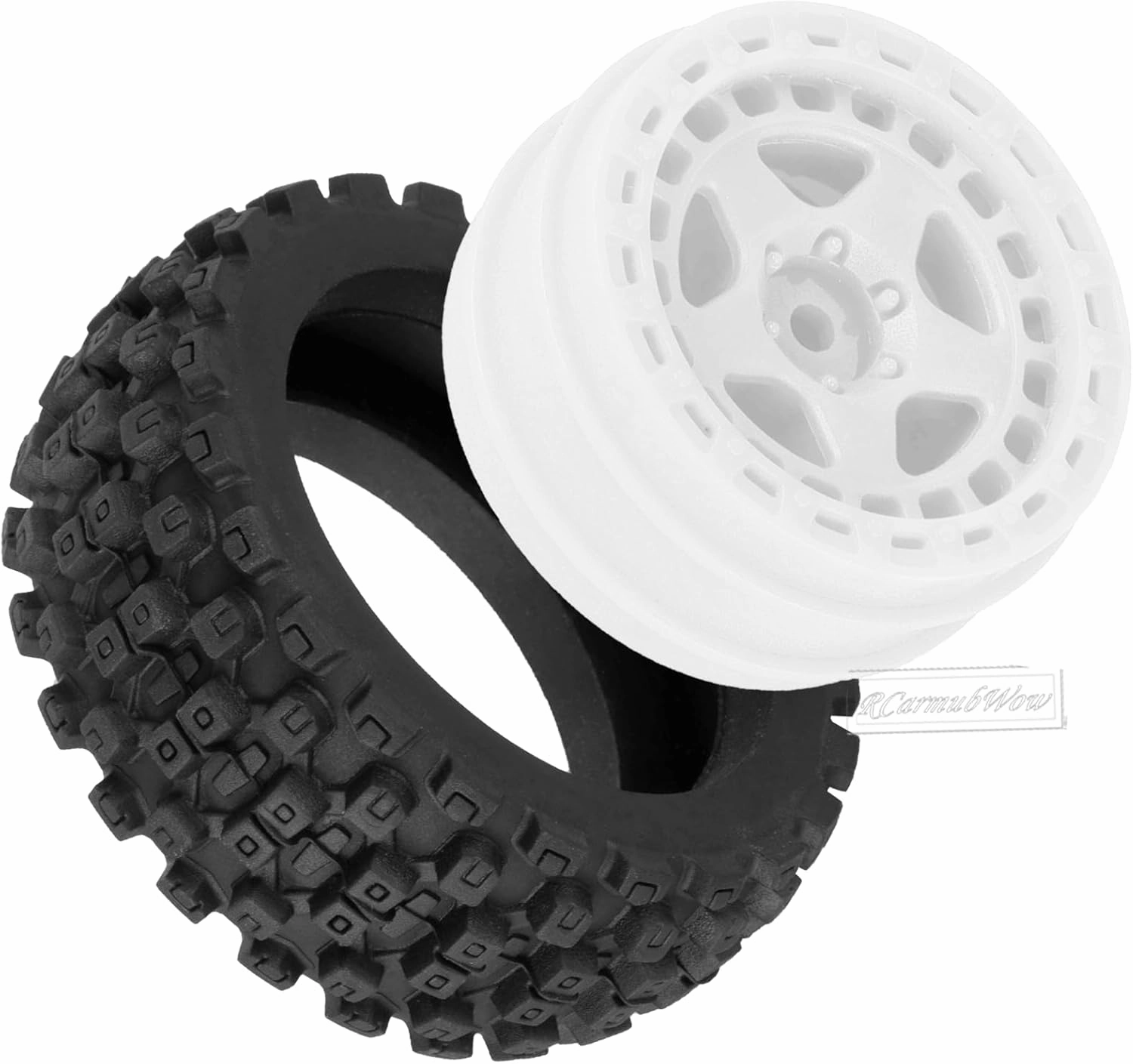 RC Wheels and Tires for 1/18 Typhon Grom RC Crawler Car,RC Buggy Wheels & Rubber Tires,RC Truck Tires RC Wheels,4pcs,White