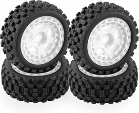 RC Wheels and Tires for 1/18 Typhon Grom RC Crawler Car,RC Buggy Wheels & Rubber Tires,RC Truck Tires RC Wheels,4pcs,White