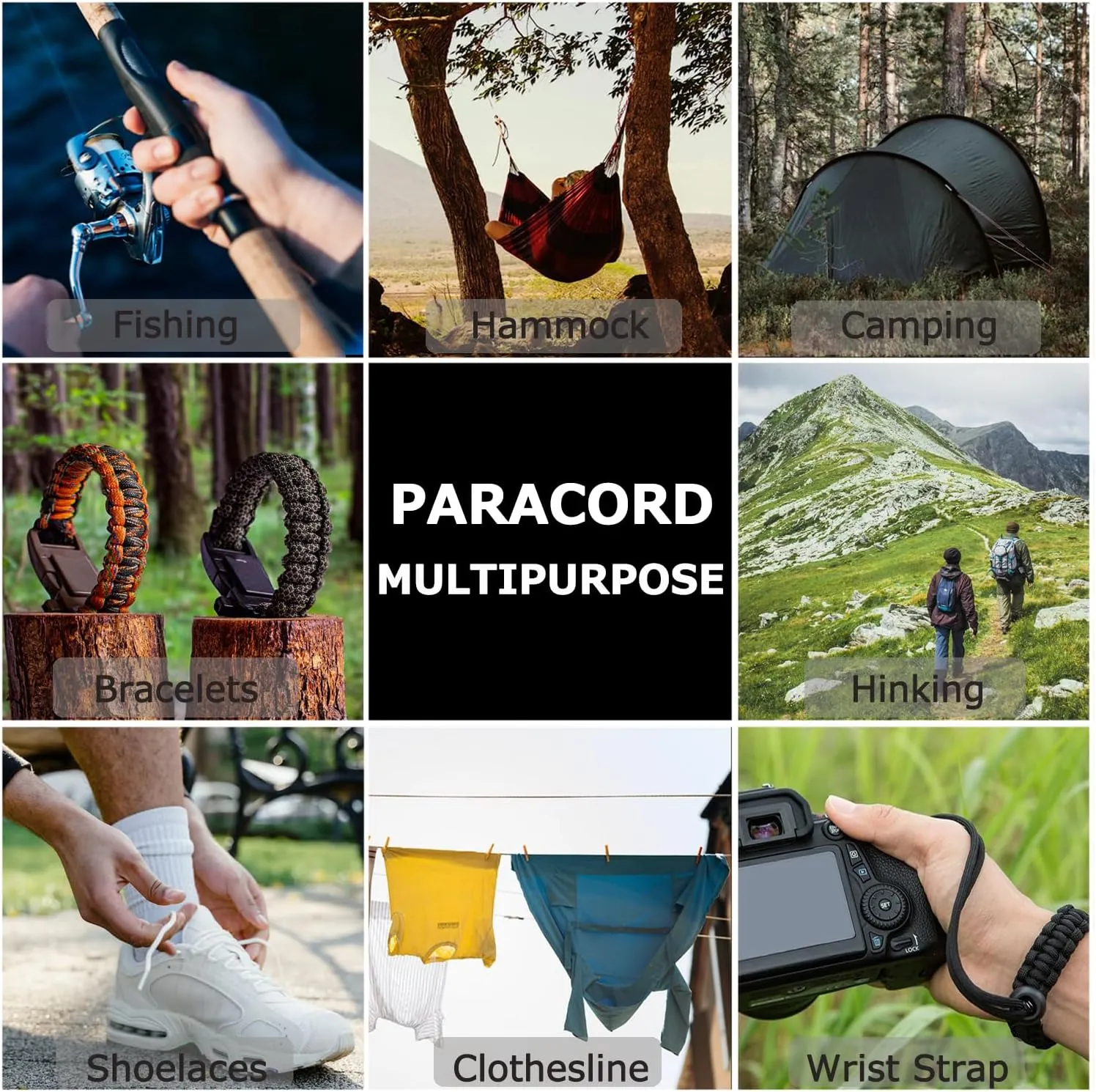 Reflective Paracord 325lb Diameter 2.7mm - 5 Strand Parachute Spool Cord - 100ft 200ft,Paracord for Camping,Hiking,Fishing,Outdoor and DIY