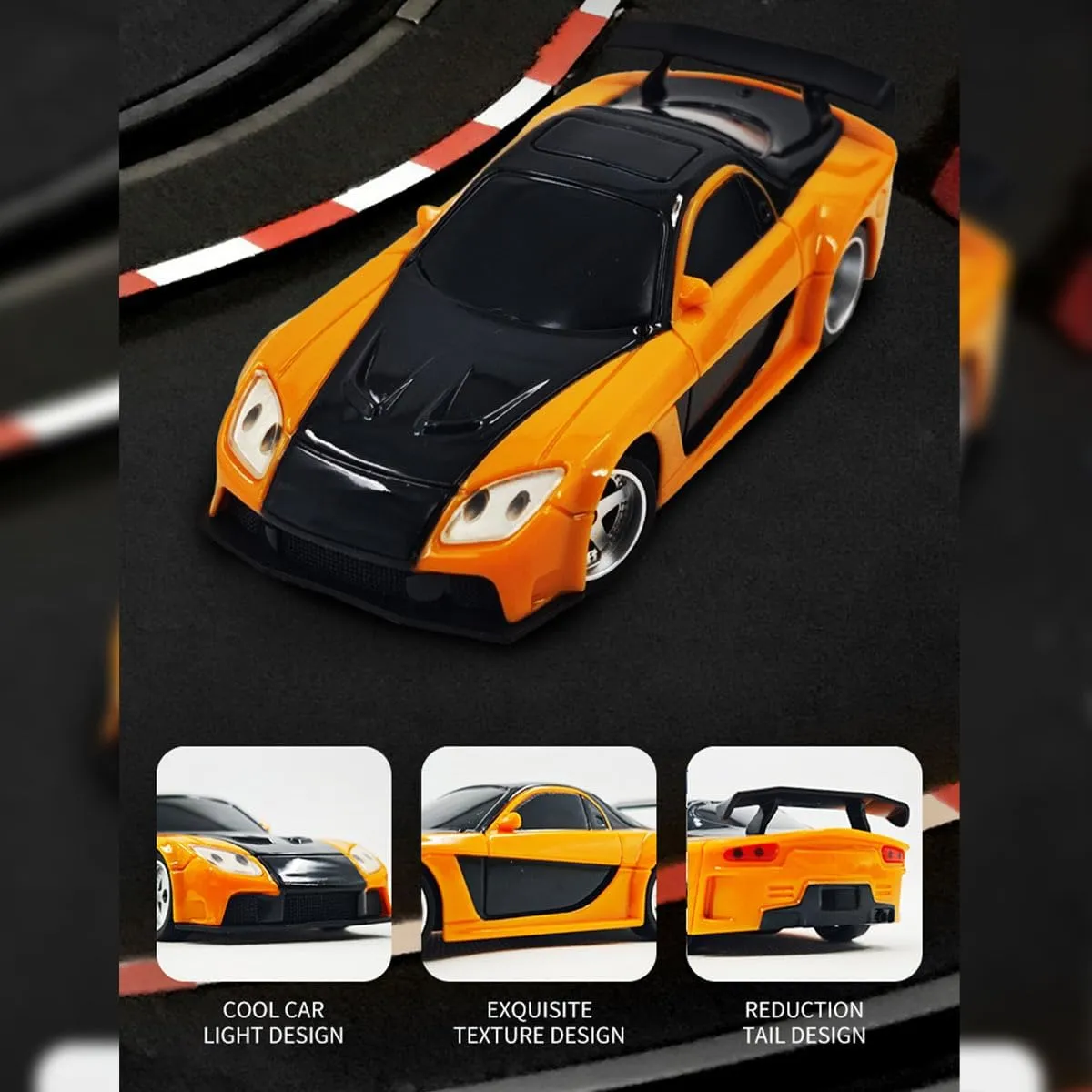 Remote Control Car with Lights, 1/43 Scale Full-Proportional Mini Electric RC Drift Racing Car, RC Cars Model Kit Creative Gifts for Adults - RTR