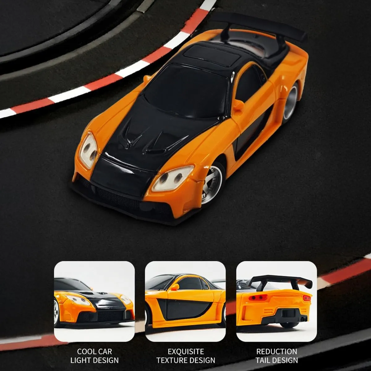 Remote Control Car with Lights, 1/43 Scale Full-Proportional Mini Electric RC Drift Racing Car, RC Cars Model Kit Creative Gifts for Adults - RTR