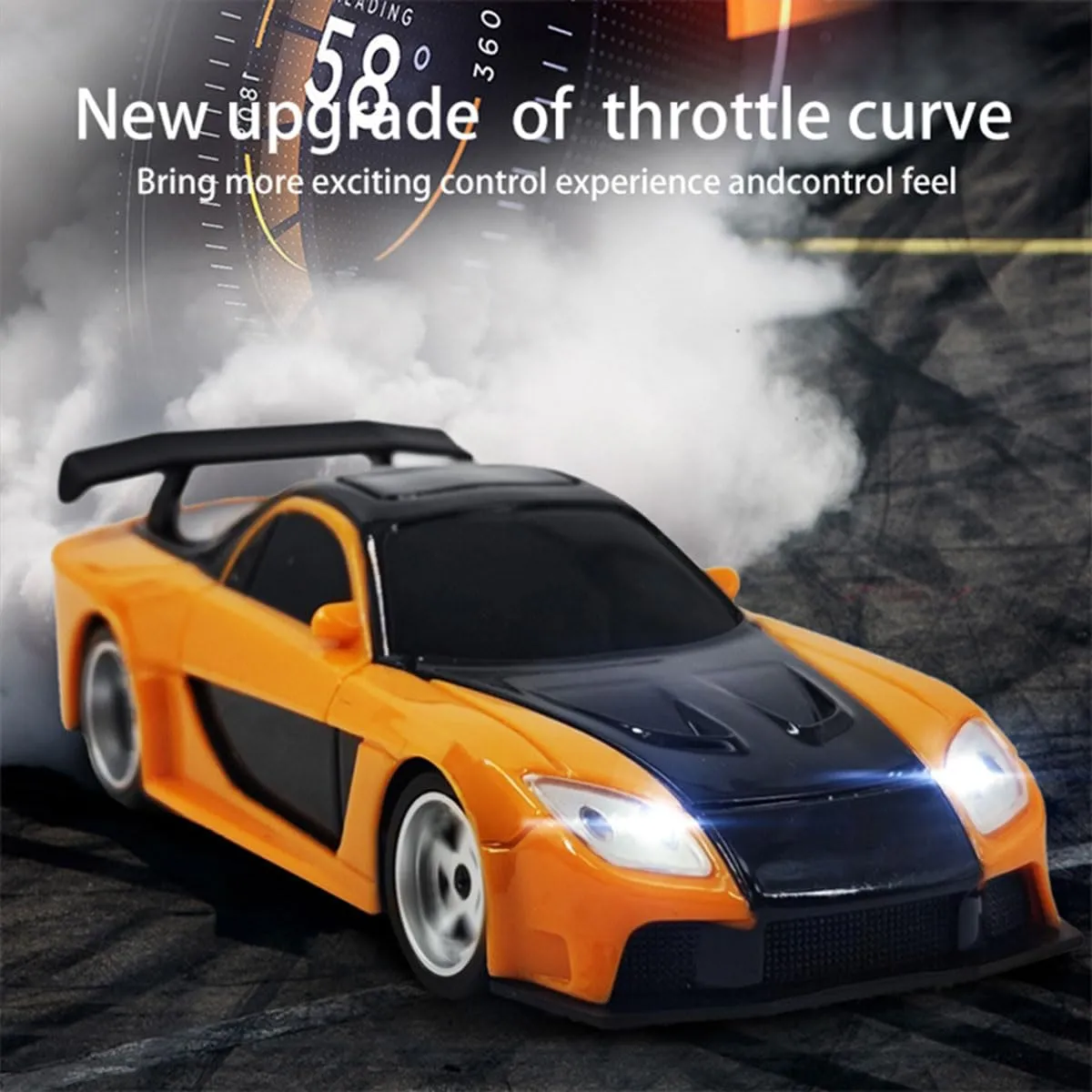 Remote Control Car with Lights, 1/43 Scale Full-Proportional Mini Electric RC Drift Racing Car, RC Cars Model Kit Creative Gifts for Adults - RTR