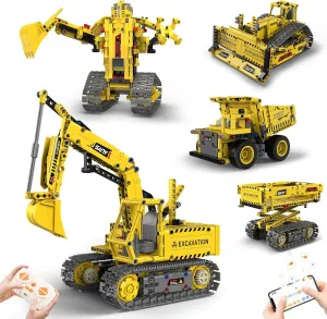 Remote Control Excavator Toy - STEM Toys for Boys Age 8-12, Educational Science Engineering Kit, RC Robotics for Kids Ages 8-12, Build & Drive Fun (555 Pieces)