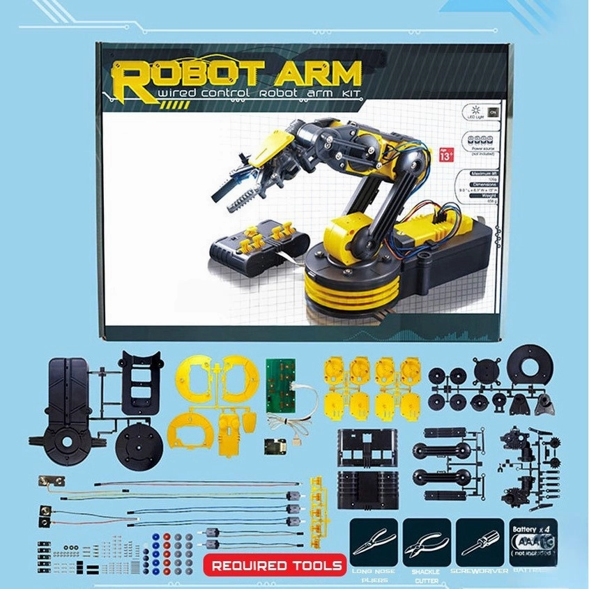 Remote-Controlled Robotic Arm Kit [Plastic Body] 15x9x6.3inch