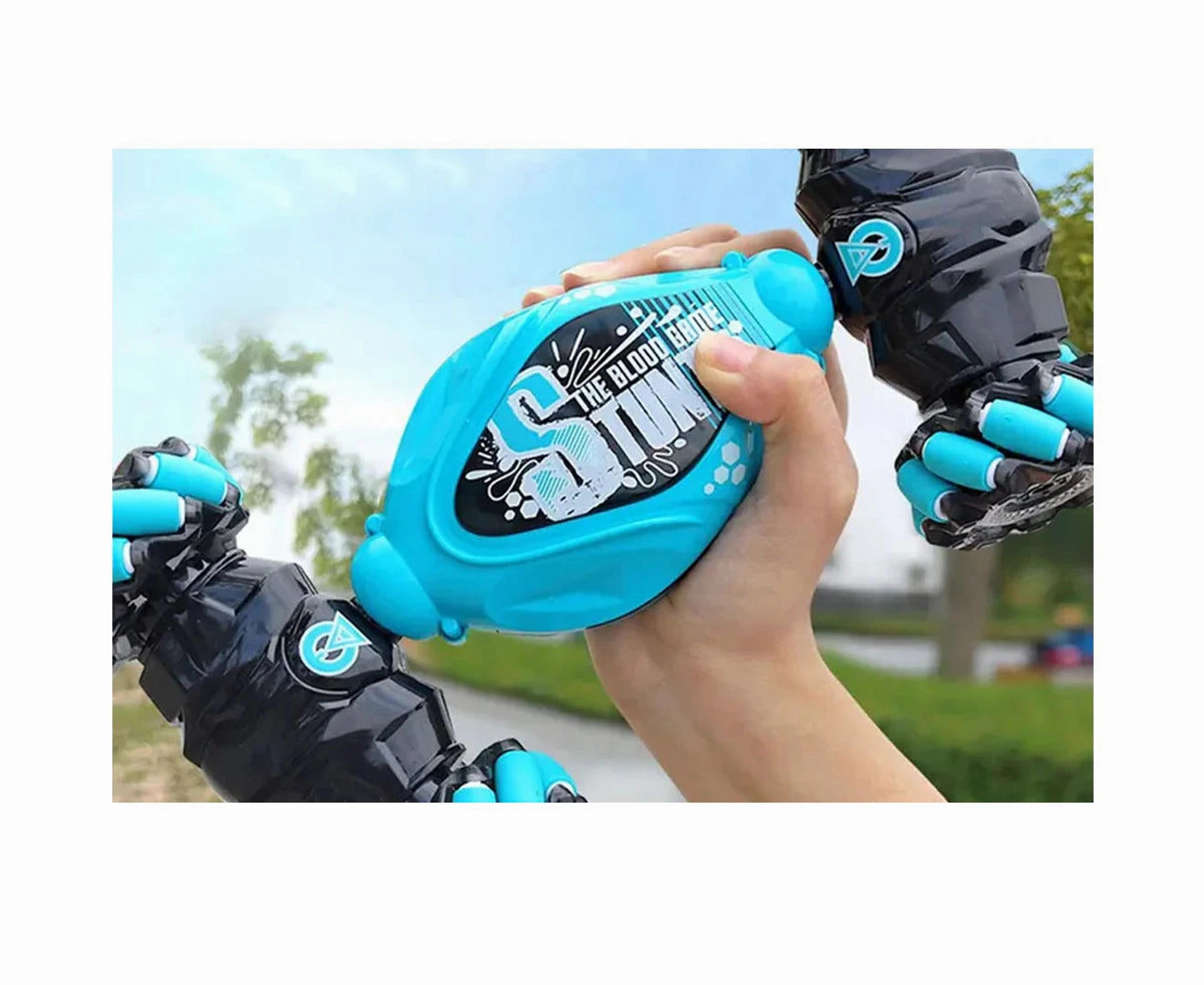 Remote Hand Control Watch Gesture Sensor Twist Car Toy USB charging Car Toy-Blue