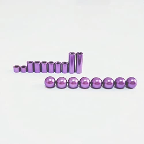 Replacement Part For Stabilizer Ball Cap 3/6/12mm Aluminum Spacer Set For 1/32 Scale Mini 4WD Racing Car Model 15473 95206 - (Color: Black)