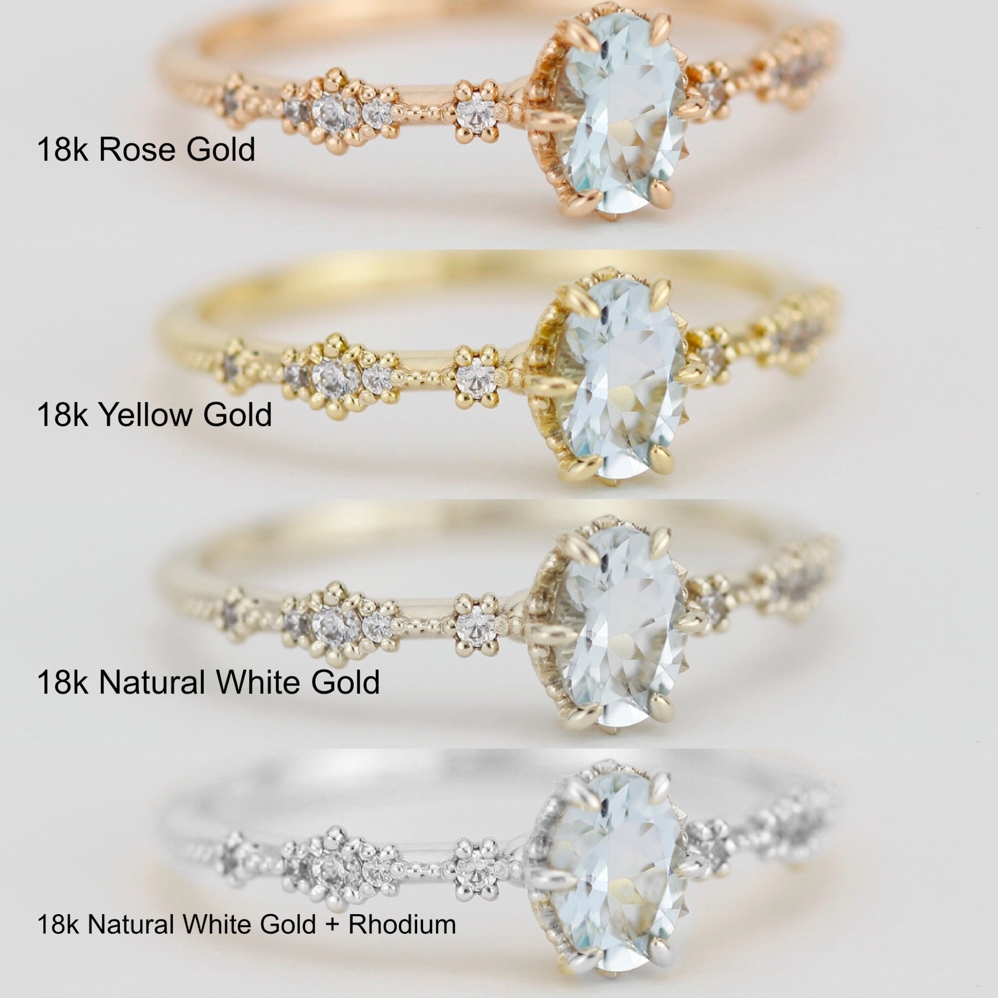 Reserved For Danny B. Oval Aquamarine and diamond engagement ring | Custom Ring No filigree