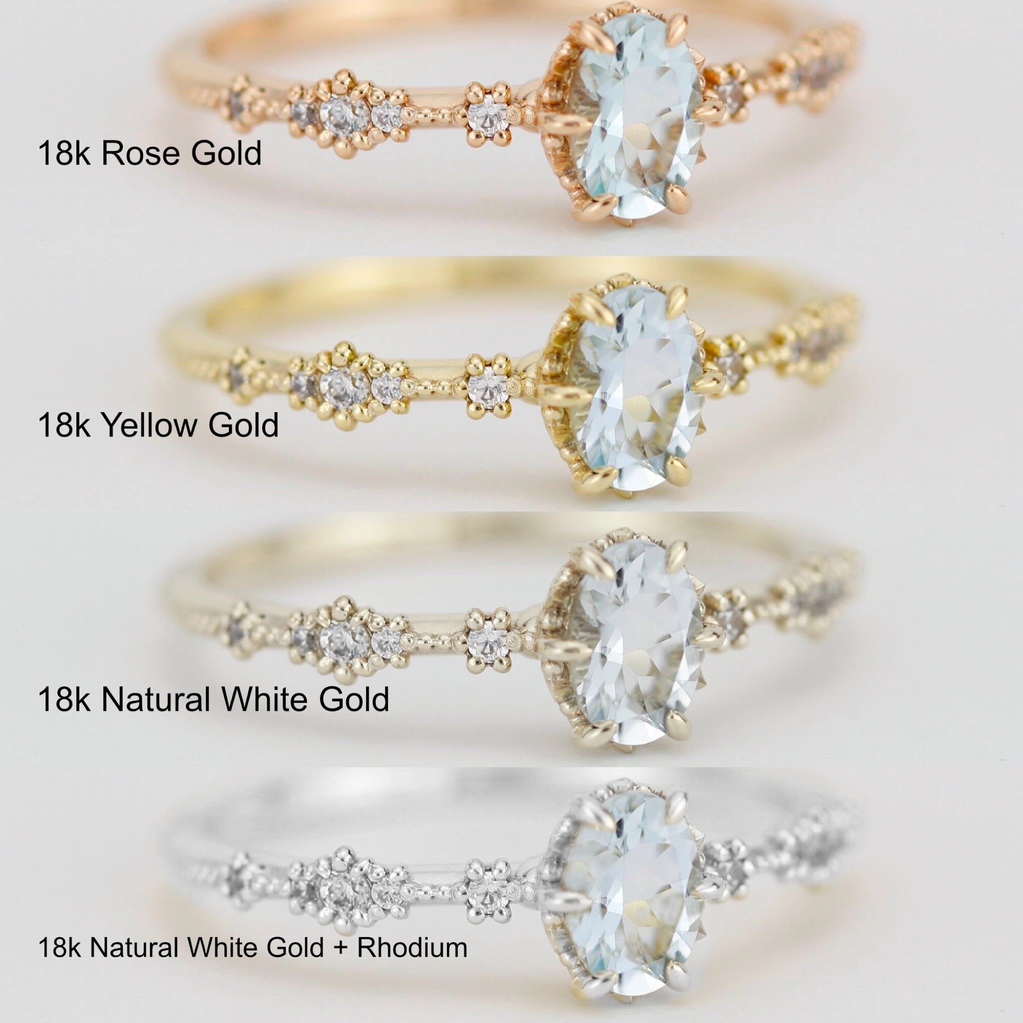 Reserved For Danny B. Oval Aquamarine and diamond engagement ring | Custom Ring No filigree