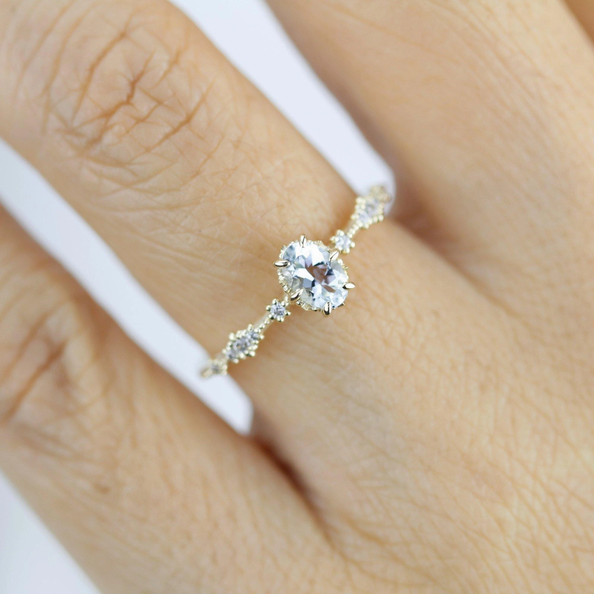 Reserved For Danny B. Oval Aquamarine and diamond engagement ring | Custom Ring No filigree