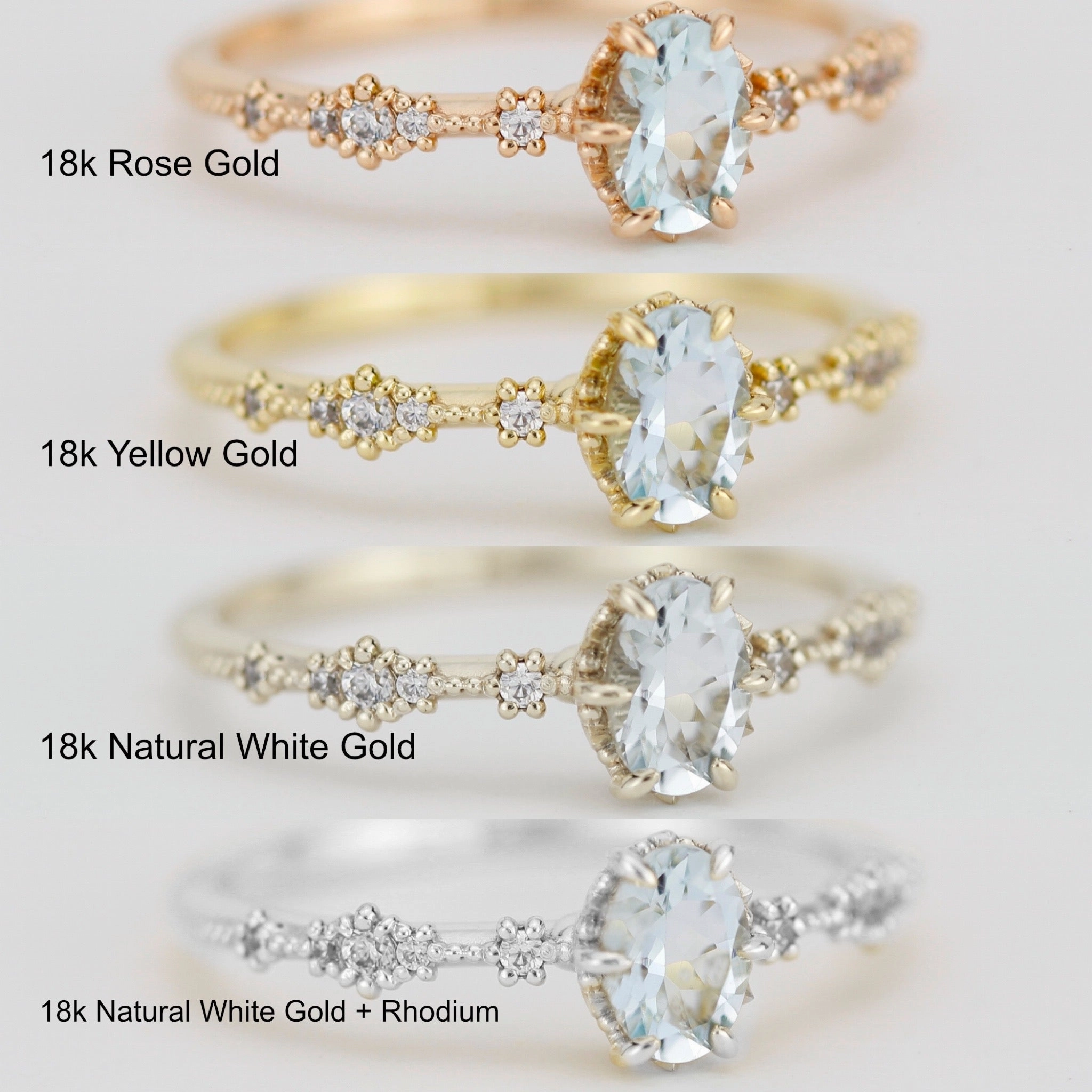 Reserved For Danny B. Oval Aquamarine and diamond engagement ring | Custom Ring No filigree