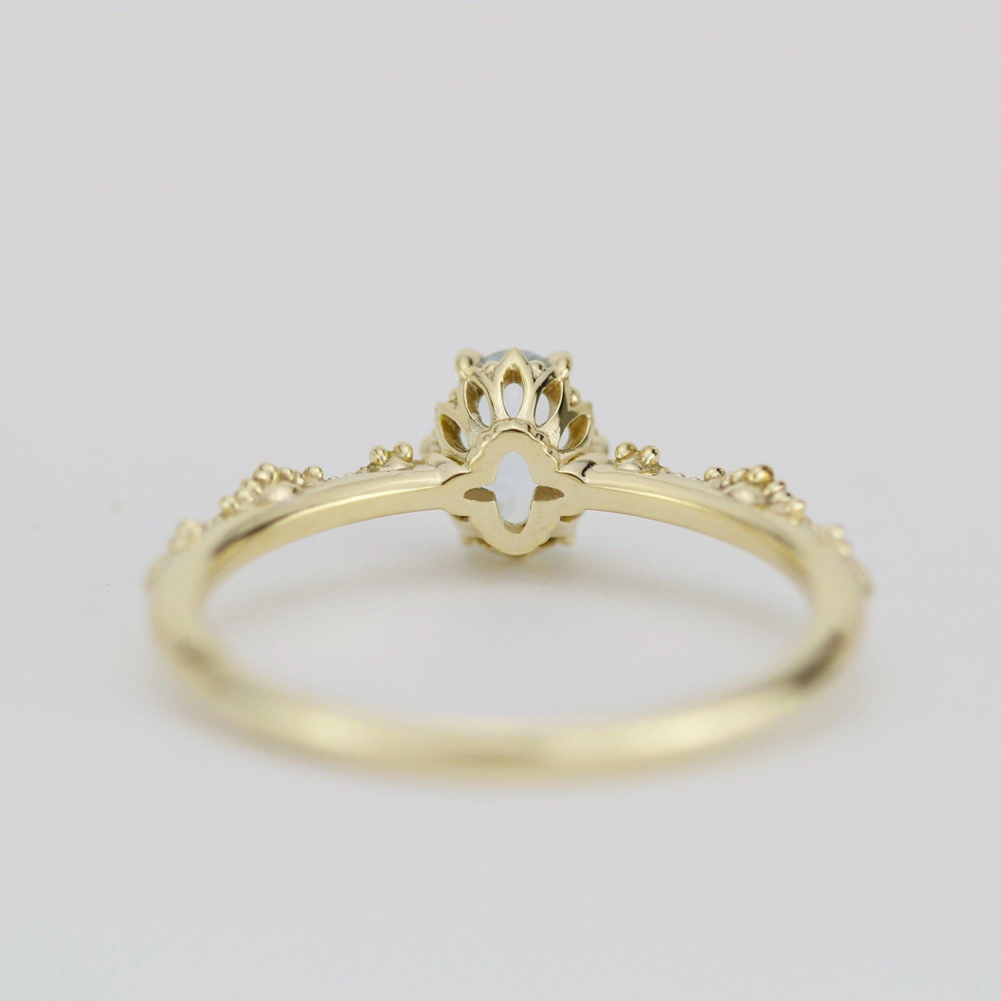 Reserved For Danny B. Oval Aquamarine and diamond engagement ring | Custom Ring No filigree