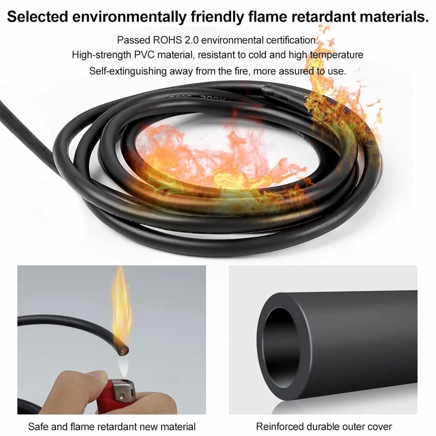 RESHAKE 14 Gauge 5 Conductor Wire, 10FT 14/5 Tinned Copper 5 Wire Cable,Stranded Electrical Wires for Sprinkler,Thermostat,Trailer,Irrigation,Automotive