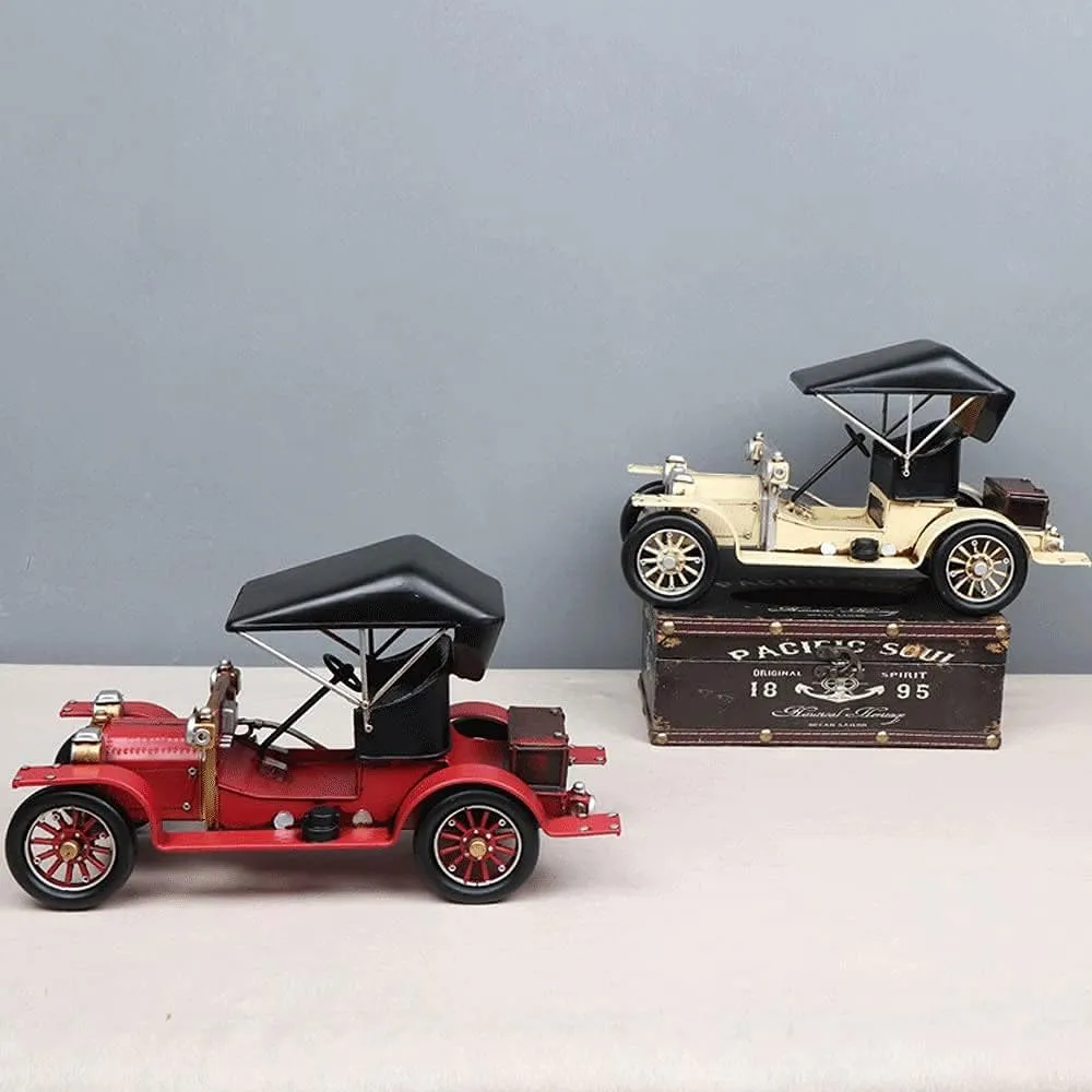 Retro Nostalgic Classic Car Model All Handmade Car Decoration Static Metal Toys Desktop Decoration Handicraft Collection Gifts for Boys and Adults