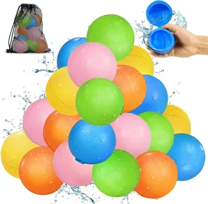 Reusable Water Balloons Pool Toy: Water Balls Outdoor Play Toys for Kids Ages 4-8 Summer Fun - Toys for Kids ages 8-13 Outside Water Games - Gift for Boys Girls (20pack)