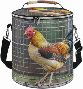 Reusable Cooler Bags, Chicken in Cage Printed Camping Cooler Bags,Multi-Purpose Cooler Bags,Cooler Bags for Adults