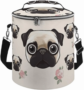 Reusable Cooler Bags, Line Pug Printed Camping Cooler Bags,Multi-Purpose Cooler Bags,Cooler Bags for Adults