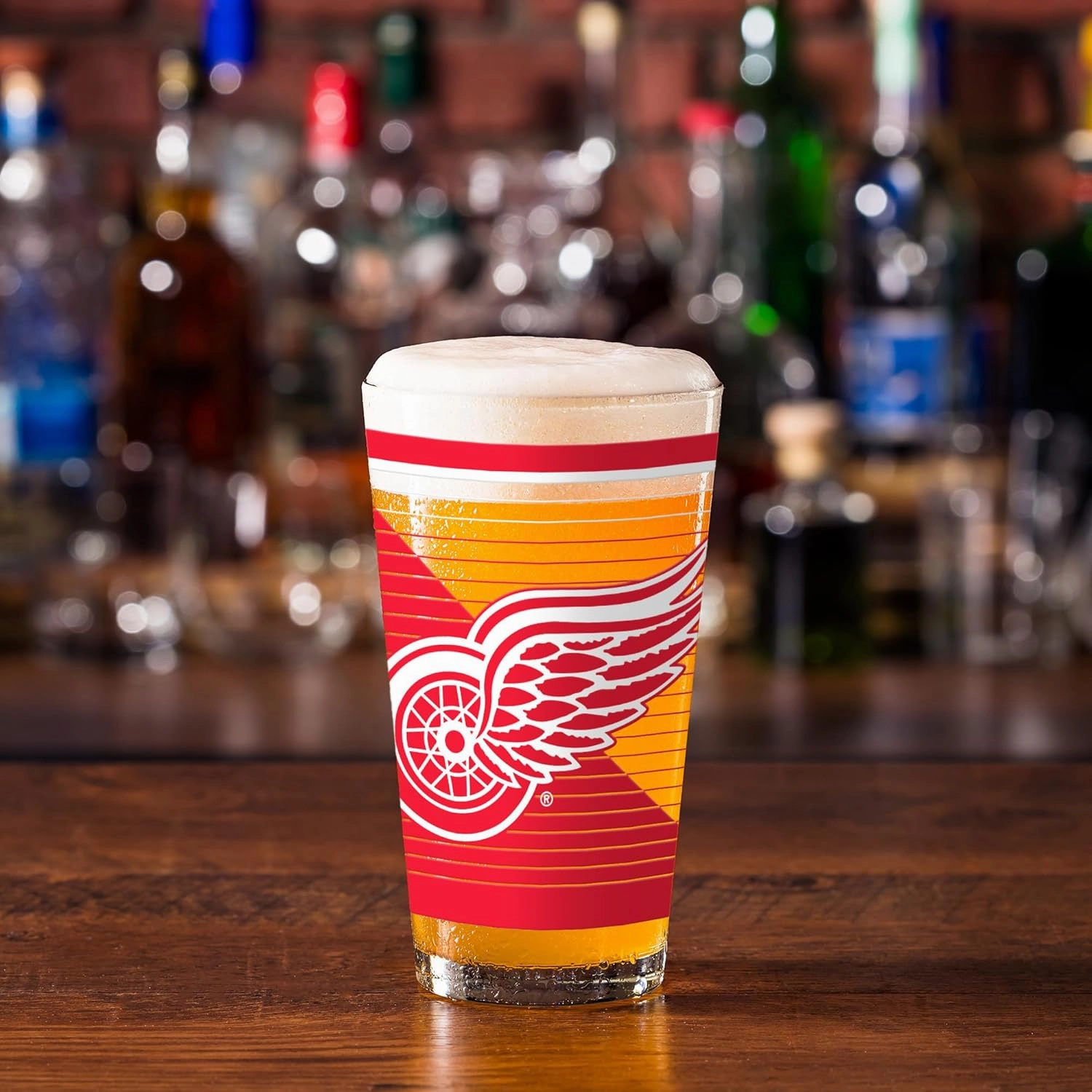 Rico Industries NHL Hockey16 oz Pint Glasses with Digitally Printed Logo, Practical Set of 2 Classic Drinking Glasses, Dishwasher Safe, Great for Water, Beer, Iced Tea, and More