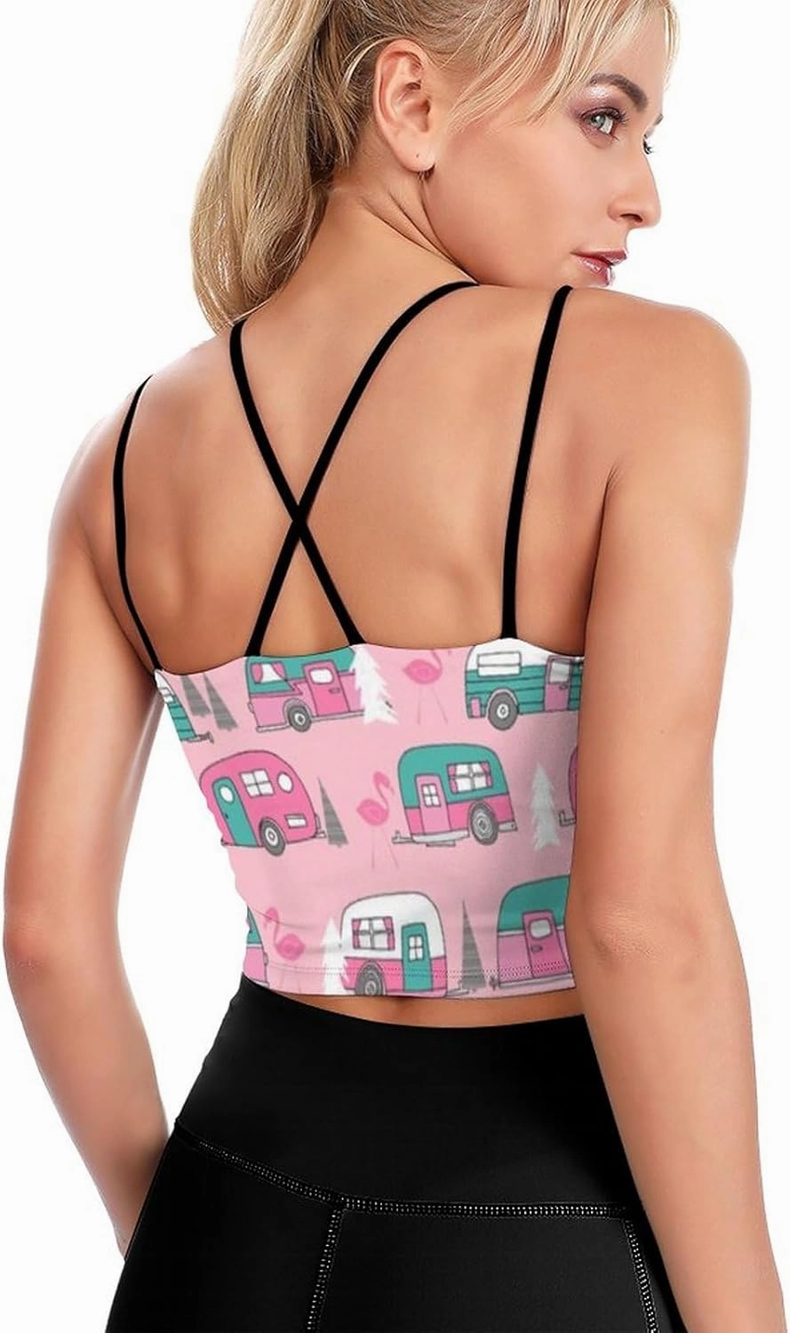 RIMENCH Sports Bra for Women Sexy Crisscross Back Yoga Bra Cups