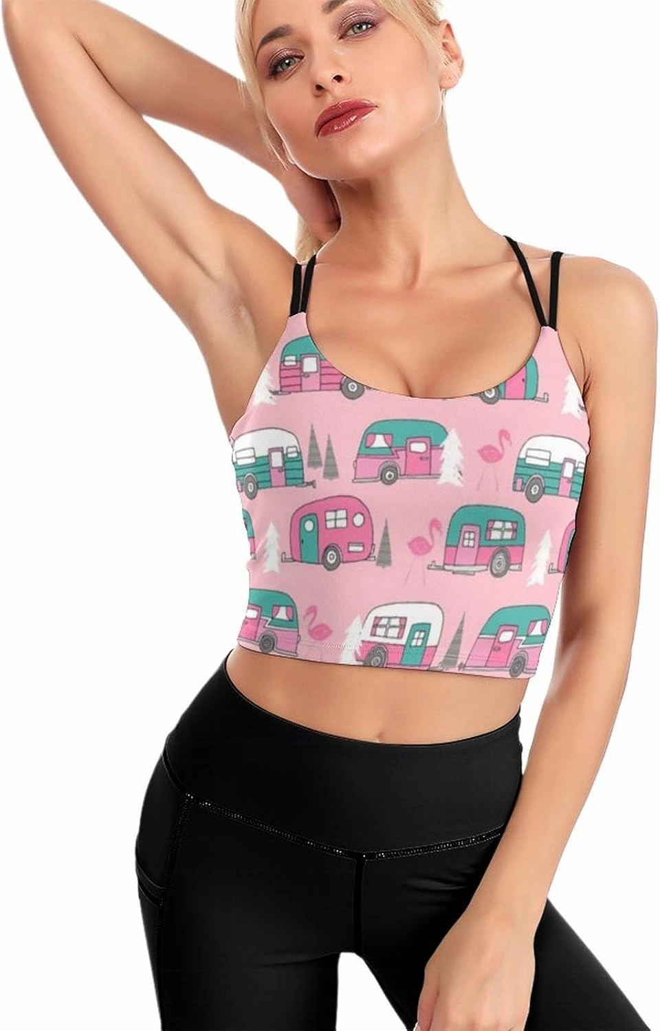 RIMENCH Sports Bra for Women Sexy Crisscross Back Yoga Bra Cups