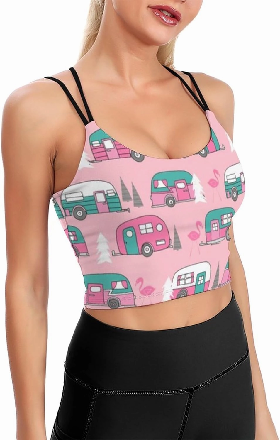 RIMENCH Sports Bra for Women Sexy Crisscross Back Yoga Bra Cups