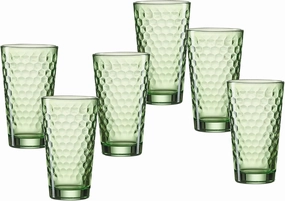 Ritzenhoff & Breker Favo Set of 6 Green Long Drink Glasses