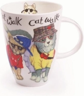 Roy Kirkham Mugs (Set of 6) - Animal Fashion Cat Walk, Louise Shape