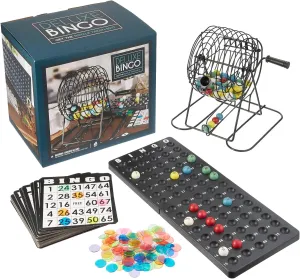 Royal Bingo Supplies Deluxe Bingo Game   Free Expansion Set 50 Premium Cards, 300 Vibrant Chips, 75 Calling Balls, 6” Bingo Cage - Premium Bingo Set for Large Groups and Parties