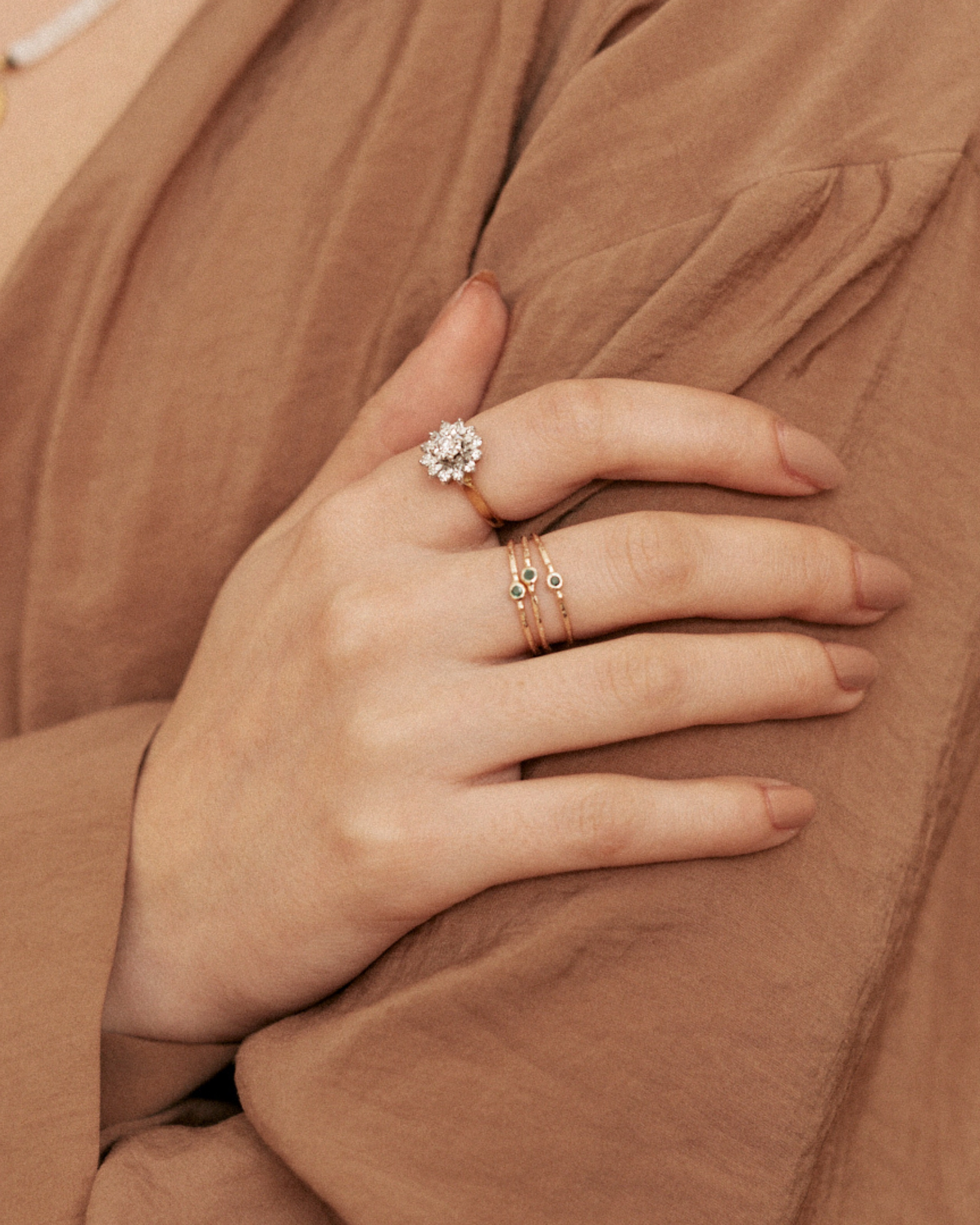 Ruby trilogy rings - 9 carat solid gold