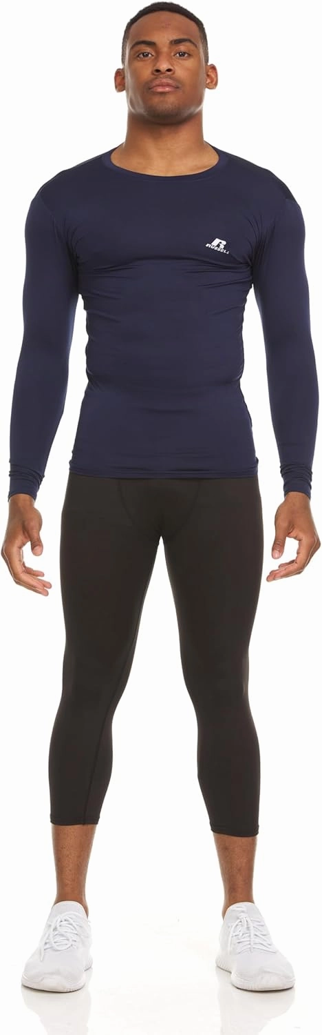 Russell Athletic Men's Long-Sleeve Compression Top Lightweight Compression Shirts for Men Running Athletic Workout