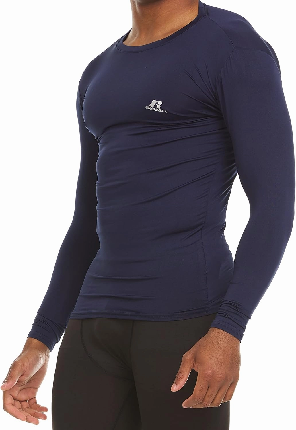 Russell Athletic Men's Long-Sleeve Compression Top Lightweight Compression Shirts for Men Running Athletic Workout