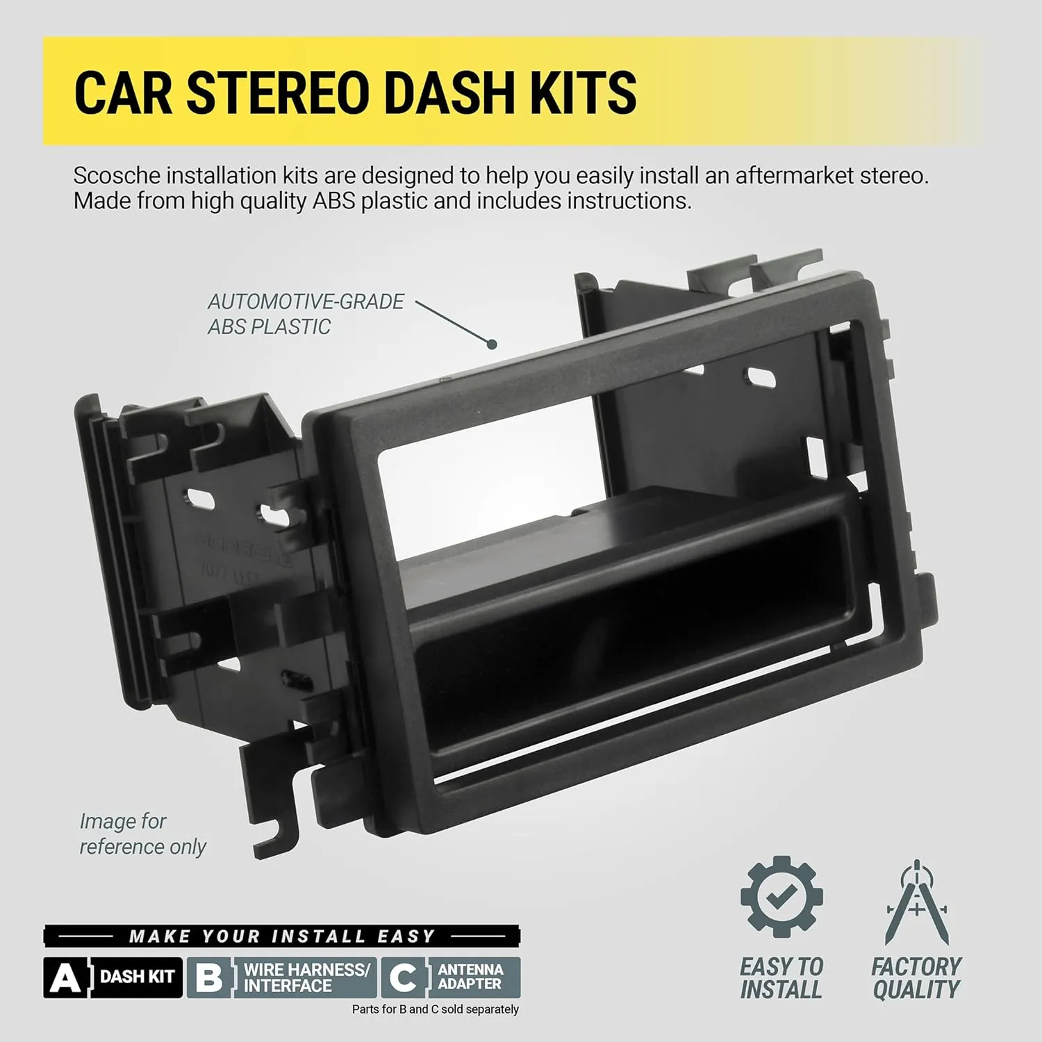 Scosche TA2053B Double DIN Radio Install Dash Kit Compatible with Select 2005-2008 Toyota Tacoma - Aftermarket Car Stereo Installation Kit - See Fit Guide in Images to Verify Vehicle Compatibility