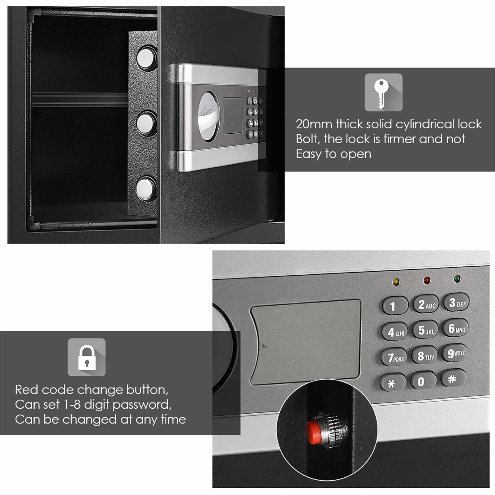 Security Safe Box Electric Digital Security Cash Jewelry File  Storage Box Home Hotel Lock Keypad Safe Box 0.8/1/1.53 Cub