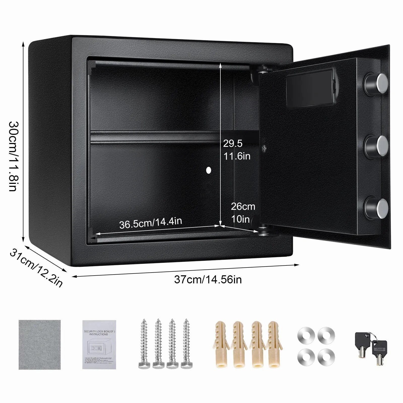 Security Safe Box Electric Digital Security Cash Jewelry File  Storage Box Home Hotel Lock Keypad Safe Box 0.8/1/1.53 Cub
