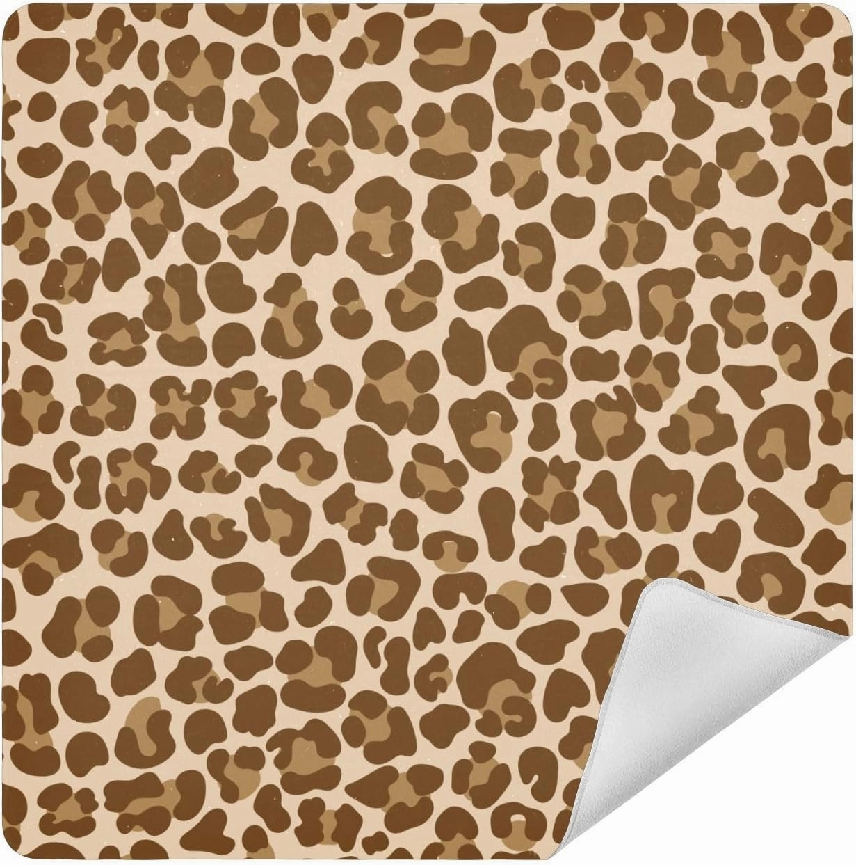 Self-Adhesive Magic Cloth Makeup Bag 21.7 Inch Protective Camera Lens Wrap Multifunctional Magic Storage Cloth Brown Leopard Print