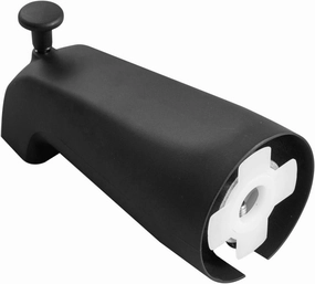 SENTO Slip On Black Universal Bathroom Tub Spout with Diverter, Durable Heavy Duty Metal Bathtub Faucet with Shower Diverter - 4 Inches 1/2" Copper Pipe, Matte Black
