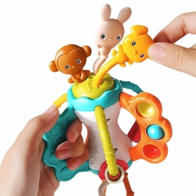 Silicone Pull String Toy with Animal Design