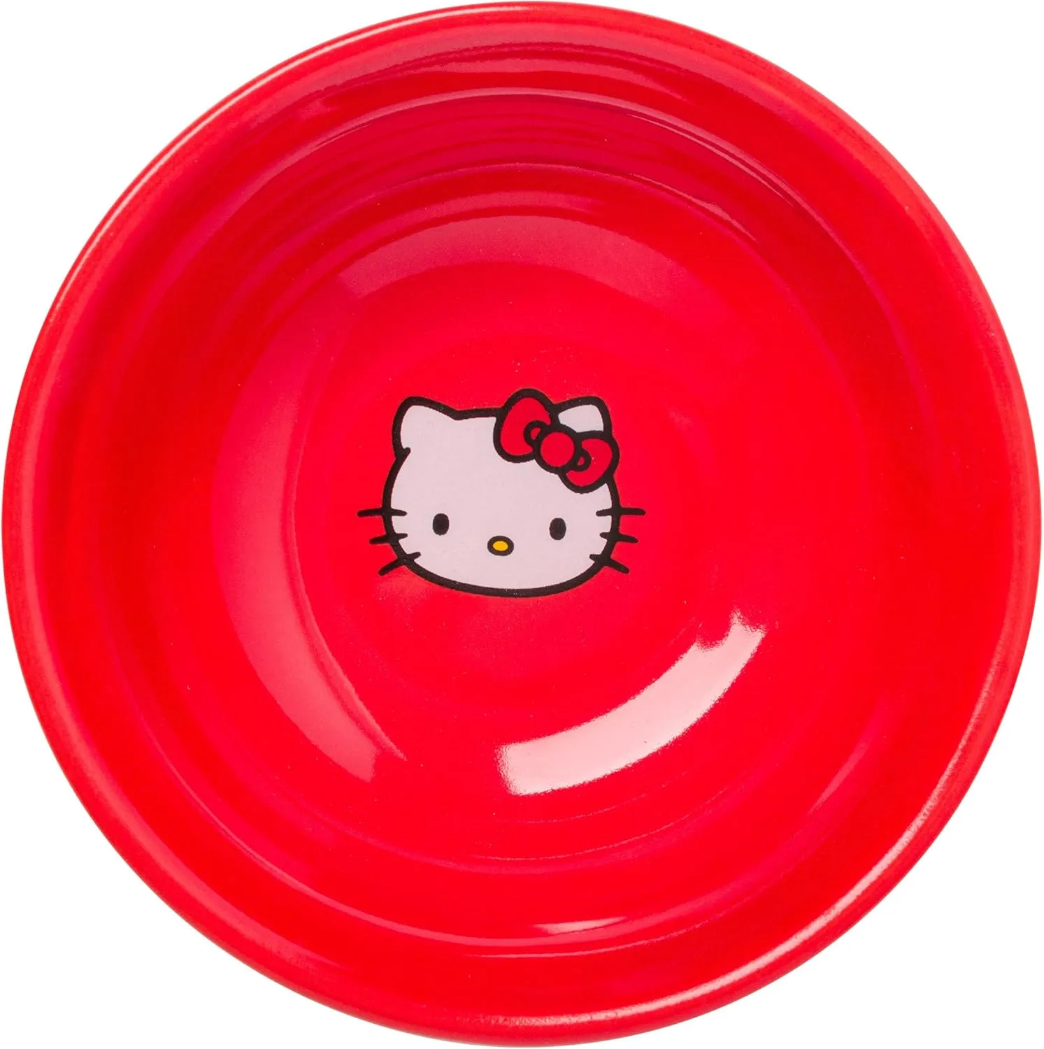 Silver Buffalo Sanrio Hello Kitty Red and White Bow Ceramic Sushi Set with Dipping Sauce Dish and Matching Chopsticks